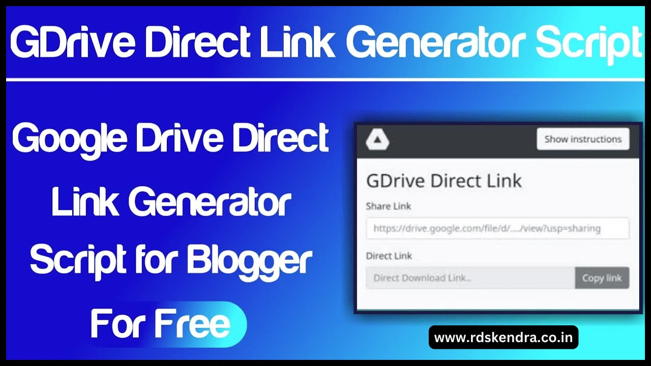 Google Drive Direct Link Generator Tool Script