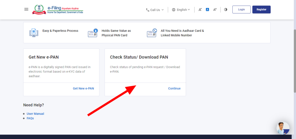 Instant Pan Through Aadhaar