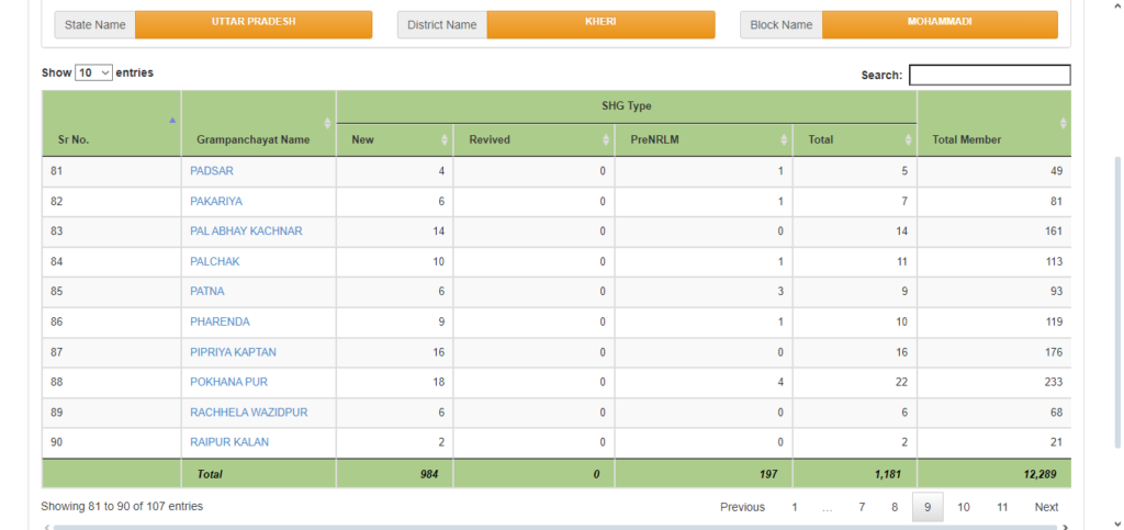 SHG Report List