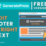 How To Remove Generatepress Copyright