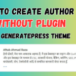 How To Add Author Box In GeneratePress Premium Theme Without Plugin