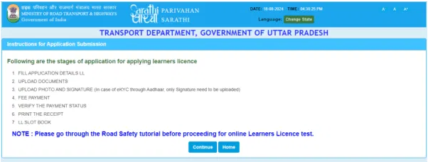 Learner Licence Apply Online